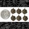 Chocolate Brown Plated Brass Blooming Rose Charms - Set of Six - RB-C113